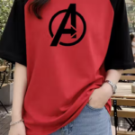 Graphic Printerd Round Neck White Colour Raglan Sleeves Oversize T-Shirt