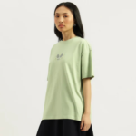 Women Johny Collar Patterned Polo T-Shirt - Image 2