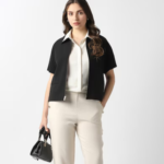 Women Black Solid Formal Jacket - Image 2