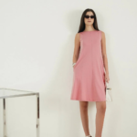 Pure Cotton A-Line Dress – Pink - Image 3