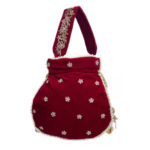 Raas Velvet Silk Zari Embroidered Potli Bag