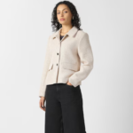Women Beige Textured Casual Jacket - Image 2