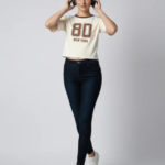 Women Dark Blue Sky High Skinny Jeans