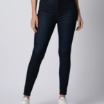Women Dark Blue Sky High Skinny Jeans - Image 2