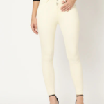 Women Ecru Sky High Skinny Jeans - Image 2