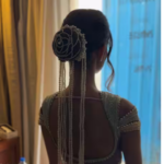 Rose Crystal & Pearl Hair Bun Accessory Set of 3 - Image 2