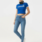 Women Blue High-Rise Slim Straight Fit Jeans