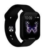 Bouncefit D20 Y68 Fitness Band Smart Watch for Men, Women, Boys, Girls, Kids – Single Touch Interface, Water Resistant, Workout Modes, Quick Charge Sports Smartwatch – Jet Black