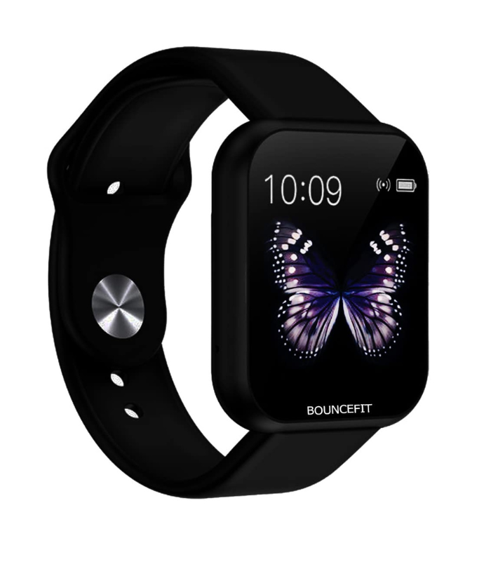 2-23-1.png Bouncefit D20 Y68 Fitness Band Smart Watch for Men, Women, Boys, Girls, Kids – Single Touch Interface, Water Resistant, Workout Modes, Quick Charge Sports Smartwatch – Jet Black - Image 1