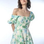 Floral Puff Sleeves Mini Dress