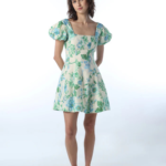 Floral Puff Sleeves Mini Dress - Image 2