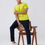 Men's 100% Cotton Crew Neck Lime Green - Image 2