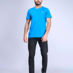 Men's 100% Cotton Crew Neck Blue - Image 2