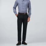 Black Textured Trouser - Black-274