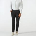 echPro Slim Fit B-91 Formal Black Solid Trouser - Ashley