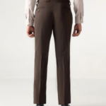 Brown Textured Trouser - Chivas - Image 2