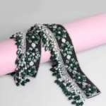 Green Stones, Embroidery Silk Hand Waist Belt