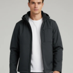 Men Grey Solid Regular Fit Polyester Jackets - Image 2