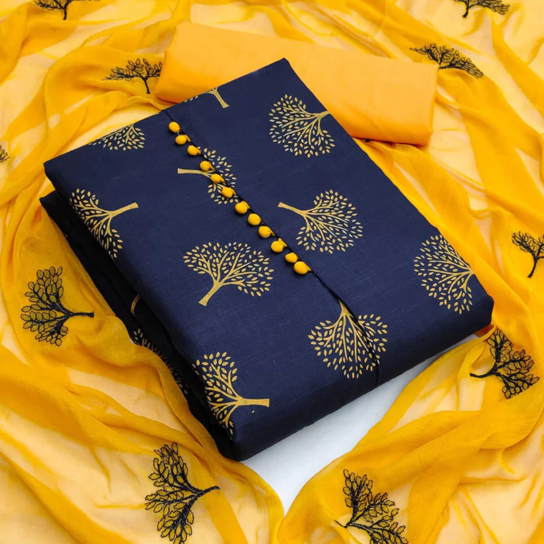 3-5-1.png Navy Blue Printed Cotton Blend Dress Material - Image 1