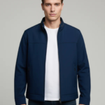 Men White Solid Regular Fit Polyester Jackets - Image 2