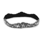 Black Smocking, Embroidery Silk Floral Belt - Image 2