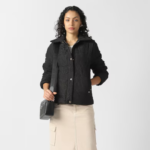 Women Black Embroidered Casual Jacket - Image 2