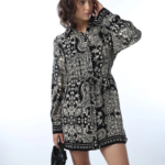 Printed Mini Shirt Dress