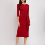 Stretchable Tie-Up Dress – Red - Image 2