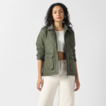 Women Olive Solid Casual Jacket - Image 2