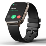 GOBOULT Drift BT Calling HD Display, 140+ Watchface, BT calling, IP68 Smartwatch (Sand Black Strap, Free Size)