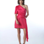 One-Shoulder Draped Mini Dress - Image 2