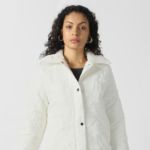 Women White Embroidered Casual Jacket