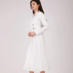 A-Line Jacket Dress – White - Image 2