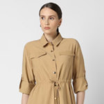 Women Khaki Solid Casual Jacket
