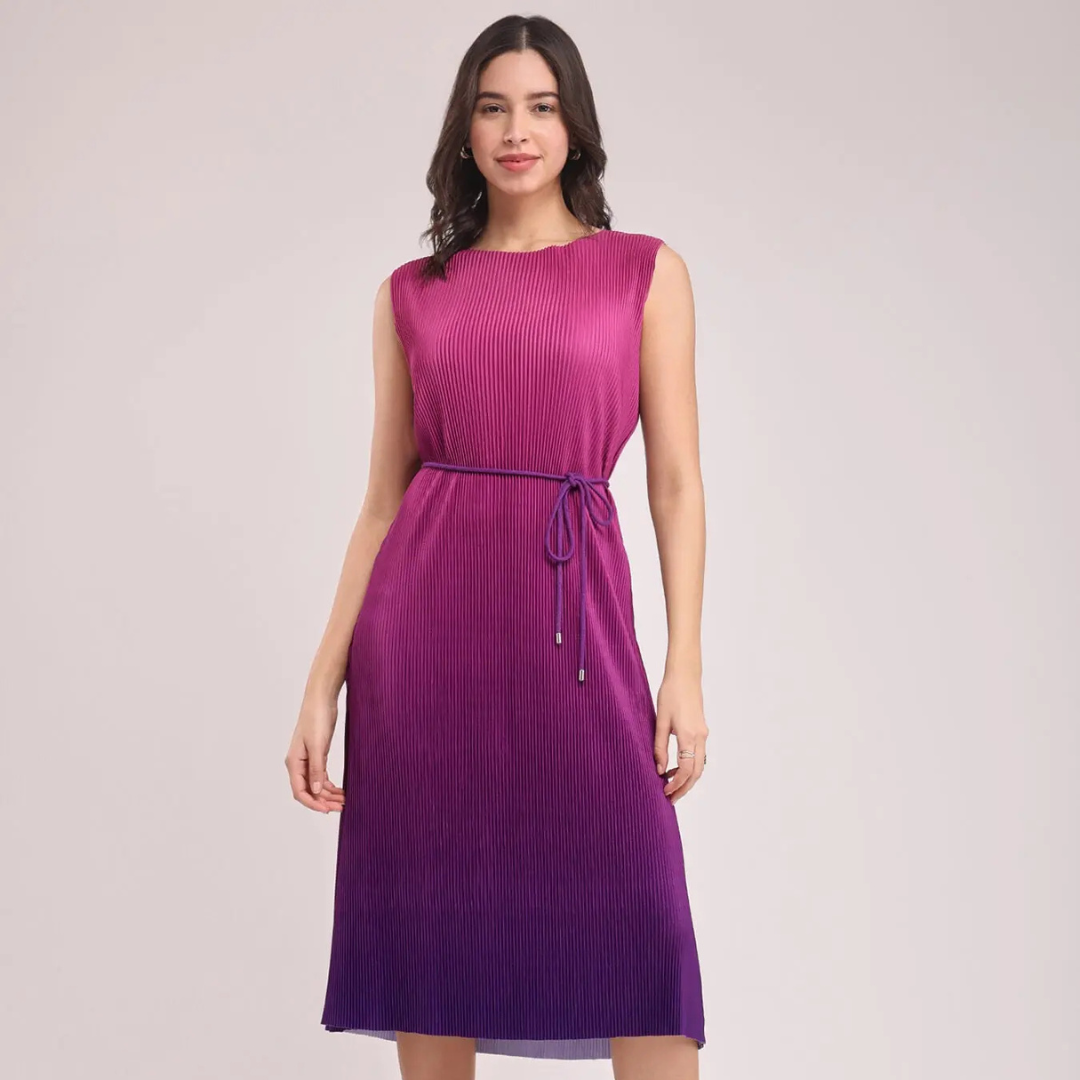 45.png Ombre Pleated Dress – Pink And Purple - Image 1