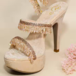 Glitz Gold Springs Letoes Pencil Heels