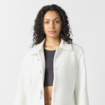 Women White Textured Casual Jacket