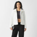 Women White Textured Casual Jacket - Image 2