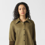 Women Olive Solid Casual Jacket