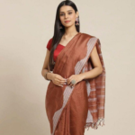 Handwoven Brown Jamdani Silk Saree