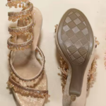 Glitz Gold Springs Letoes Pencil Heels - Image 2