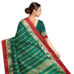 Garod Silk Saree – Forest Green - Image 2