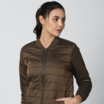 Women Brown Textured Casual Jacket - Image 2