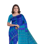 Handwoven Tangail Silk Saree with Zari – Royal Blue