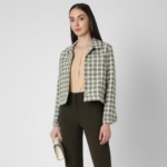 Women Green Print Casual Jacket - Image 2