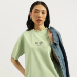 Women Johny Collar Patterned Polo T-Shirt