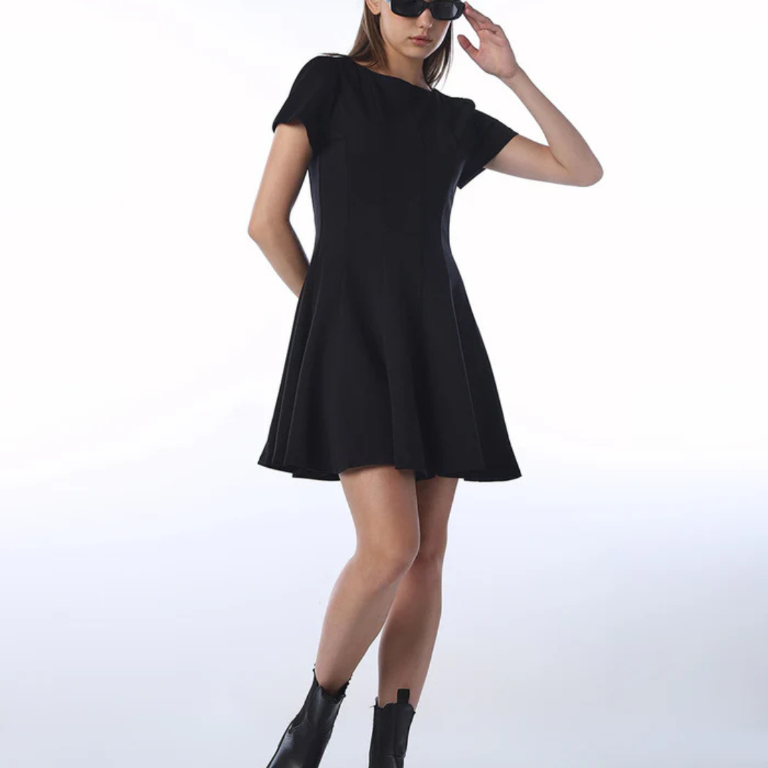 9-3.png Structured Fit & Flare Mini Dress - Image 1