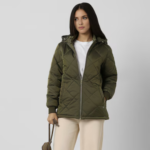 Women Olive Solid Casual Jacket - Image 2