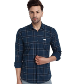 Majestic Man Slim Fit Cotton Casual Check Shirt for Men