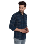 Majestic Man Slim Fit Cotton Casual Check Shirt for Men - Image 2